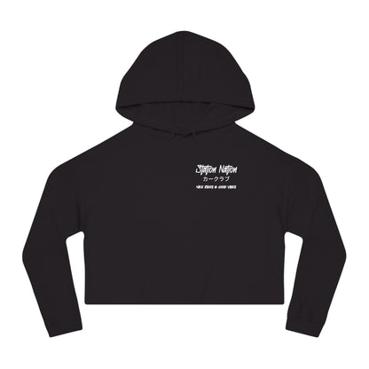 Station Nation Nice Rides & Good Vibes-Women's Ultra Soft, Premium Crop Hoodie Printify by The Night Shift Automotive Apparel