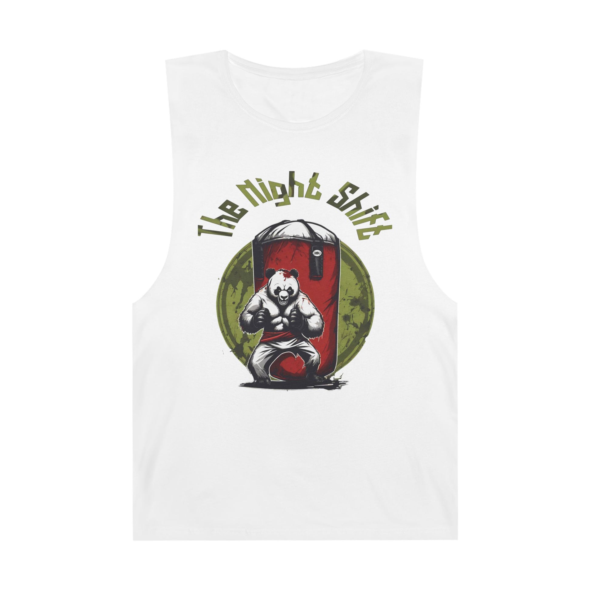 Karate Zombie Panda - Premium Unisex Barnard Tank Top White Printify by The Night Shift Automotive Apparel
