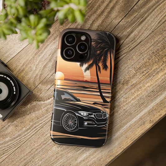 BMW Sunset On The Beach-Dual Layer Ultra Tough Phone Case iPhone 16 Pro Max Glossy Printify by The Night Shift Automotive Apparel