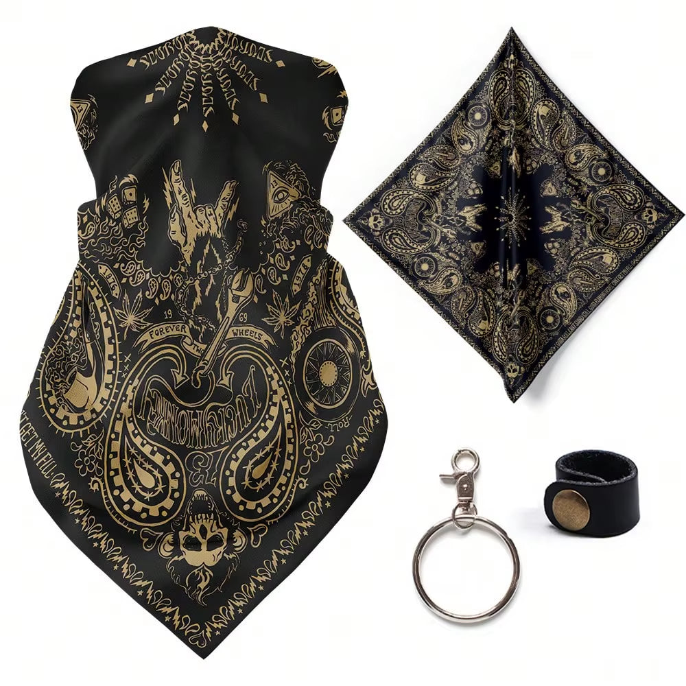 Retro Motorcycle Quick-Dry Breathable Face Cover Bandana Color 1 The Night Shift Performance Street Gear by The Night Shift Automotive Apparel