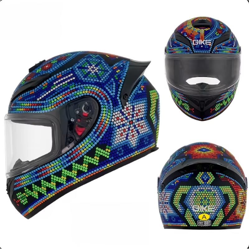 BIKE Adult Full Face Motorcycle/Racing Helmets-DOT Approved