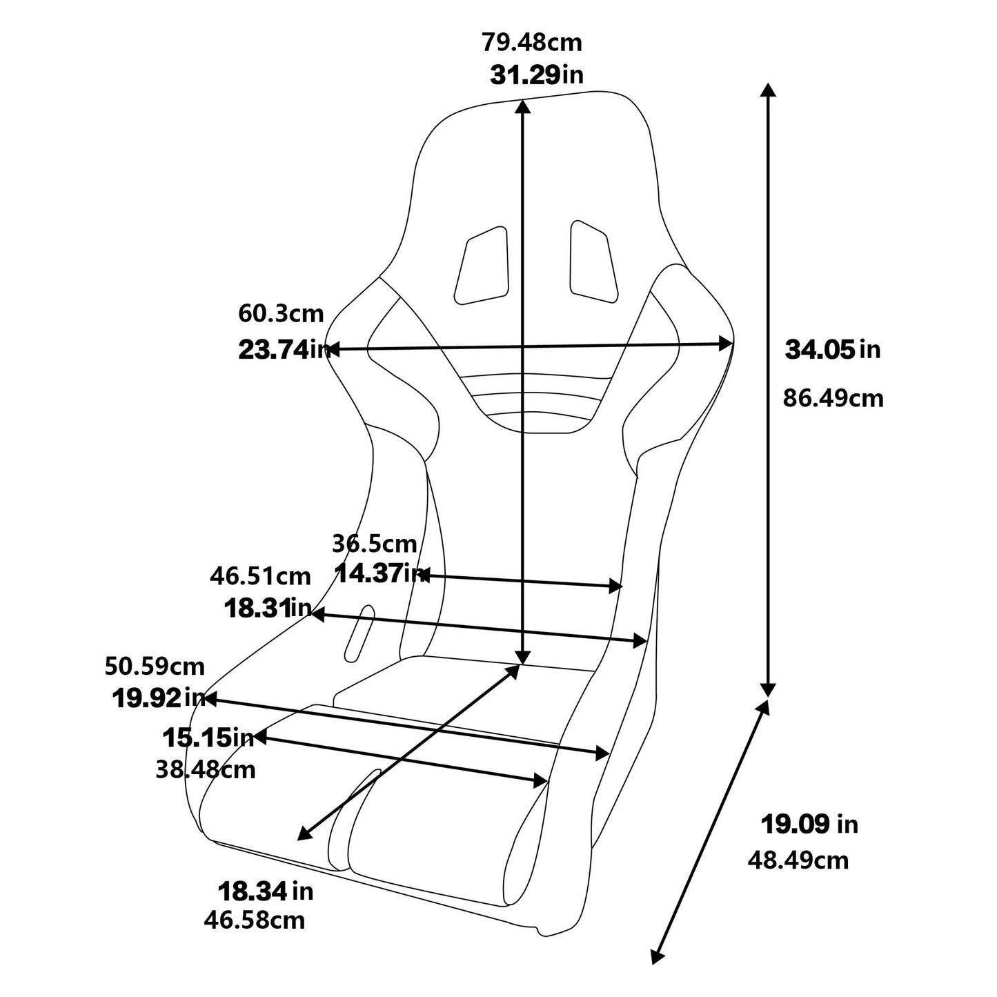 Large Universal Fiber Glass Racing Bucket Seat The Night Shift Performance Street Gear by The Night Shift Automotive Apparel
