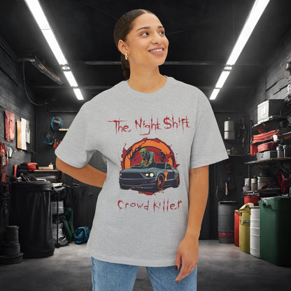 Crowd Killer Zombie Mustang-Premium, Ultra Soft Unisex Oversized Boxy Tee Printify by The Night Shift Automotive Apparel