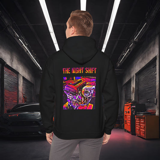 SR20DET Synthwave-Premium, Ultra Soft Unisex Oversized Hoodie Black Printify by The Night Shift Automotive Apparel