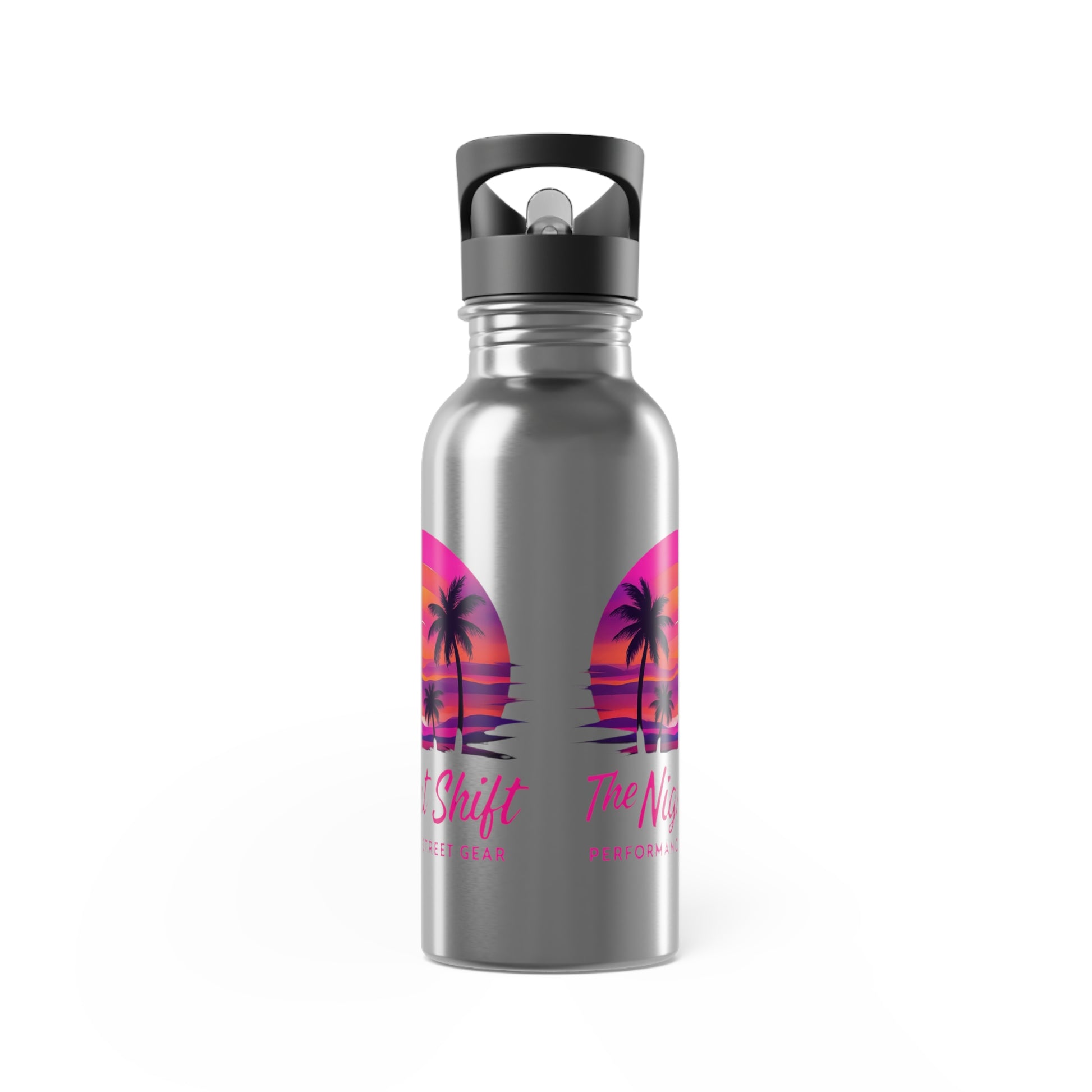 Stainless Steel Water Bottle With Straw, 20oz Printify by The Night Shift Automotive Apparel