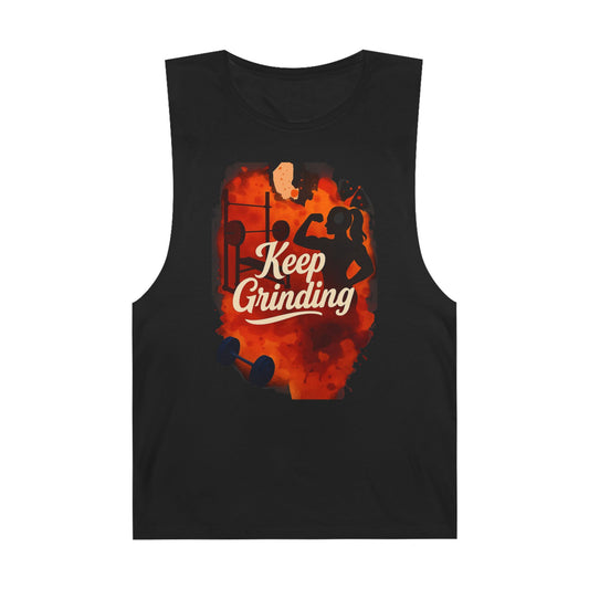Keep Grinding - Premium Unisex Barnard Tank Top Black Printify by The Night Shift Automotive Apparel