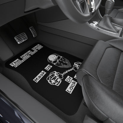 Mask Up Or Lock Up-Premium, High Quality Car Floor Mats (Set of 4) Printify by The Night Shift Automotive Apparel