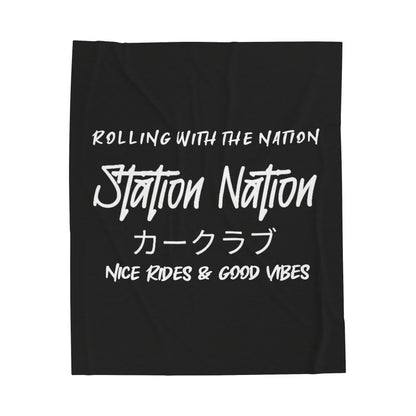 Station Nation-Velveteen Plush Blanket Printify by The Night Shift Automotive Apparel