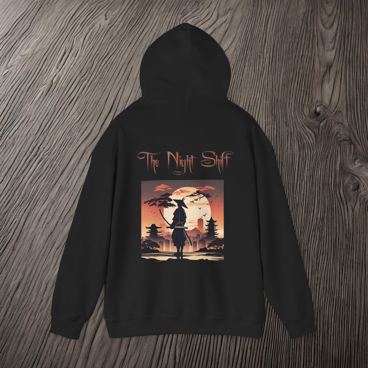 Samurai Full Moon Silhouette-Ultra Soft, Premium Hoodie Printify by The Night Shift Automotive Apparel