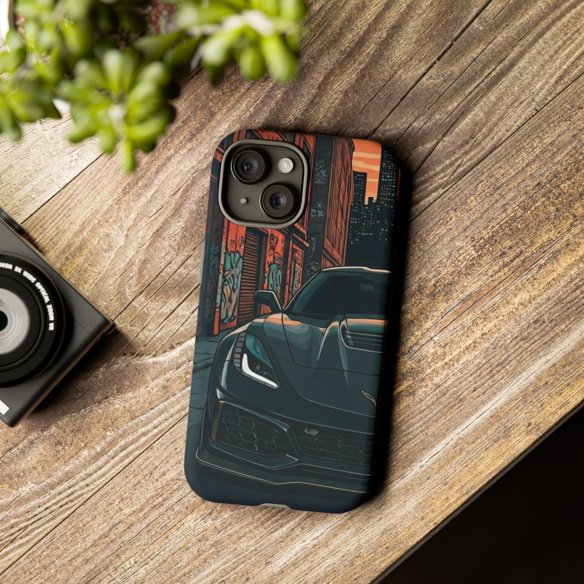 Chevy Corvette C7 Street Life-Dual Layer Ultra Tough Phone Case iPhone 15 Matte Printify by The Night Shift Automotive Apparel