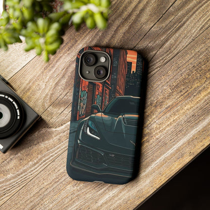 Chevy Corvette C7 Street Life-Dual Layer Ultra Tough Phone Case iPhone 15 Matte Printify by The Night Shift Automotive Apparel