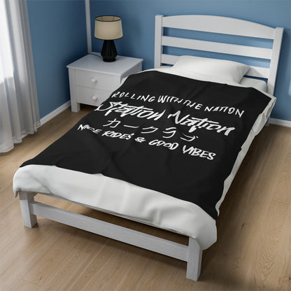 Station Nation-Velveteen Plush Blanket Printify by The Night Shift Automotive Apparel