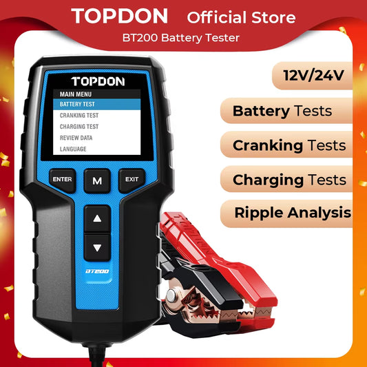 TOPDON BT200 Portable 12V Battery Tester TOPDON by The Night Shift Automotive Apparel