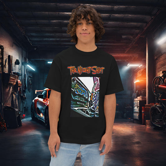 Chevy Corvette C7 DND Performance Interior-Premium, Ultra Soft Unisex Oversized Boxy Tee Black Printify by The Night Shift Automotive Apparel