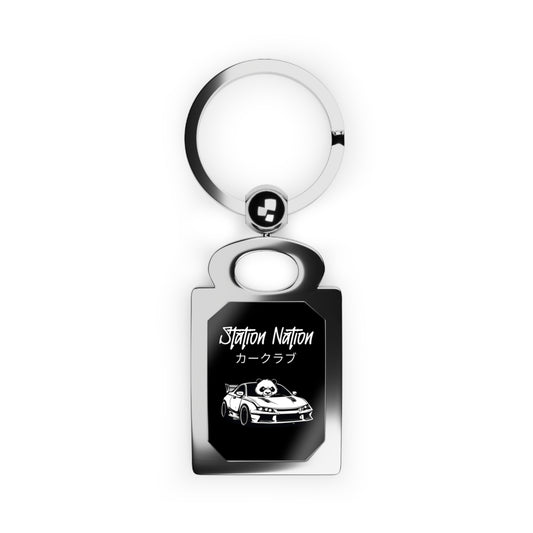 Station Nation Keychain One size Glossy Silver Printify by The Night Shift Automotive Apparel