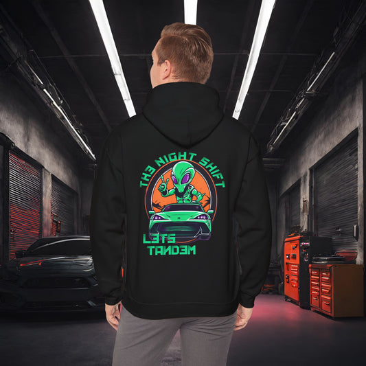 Lets Tandem Alien-Ultra Soft, Premium Hoodie Black Printify by The Night Shift Automotive Apparel