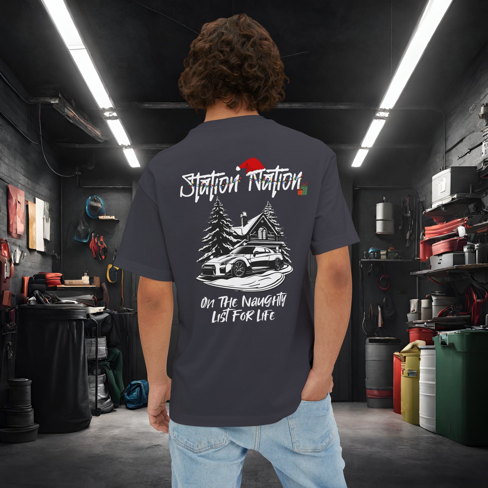 🎄 Christmas Limited Edition Station Nation-Premium, Ultra Soft Unisex Oversized Boxy Tee Printify by The Night Shift Automotive Apparel