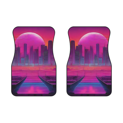 Sunset Synthwave-Premium, High Quality Car Floor Mats (Set of 2 Front Floor Mats) 2x Front mats Printify by The Night Shift Automotive Apparel