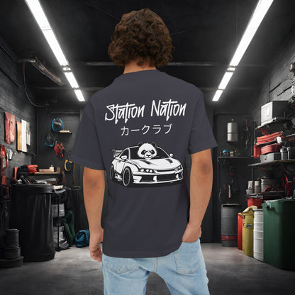 Station Nation-Premium, Ultra Soft Unisex Oversized Boxy Tee Printify by The Night Shift Automotive Apparel