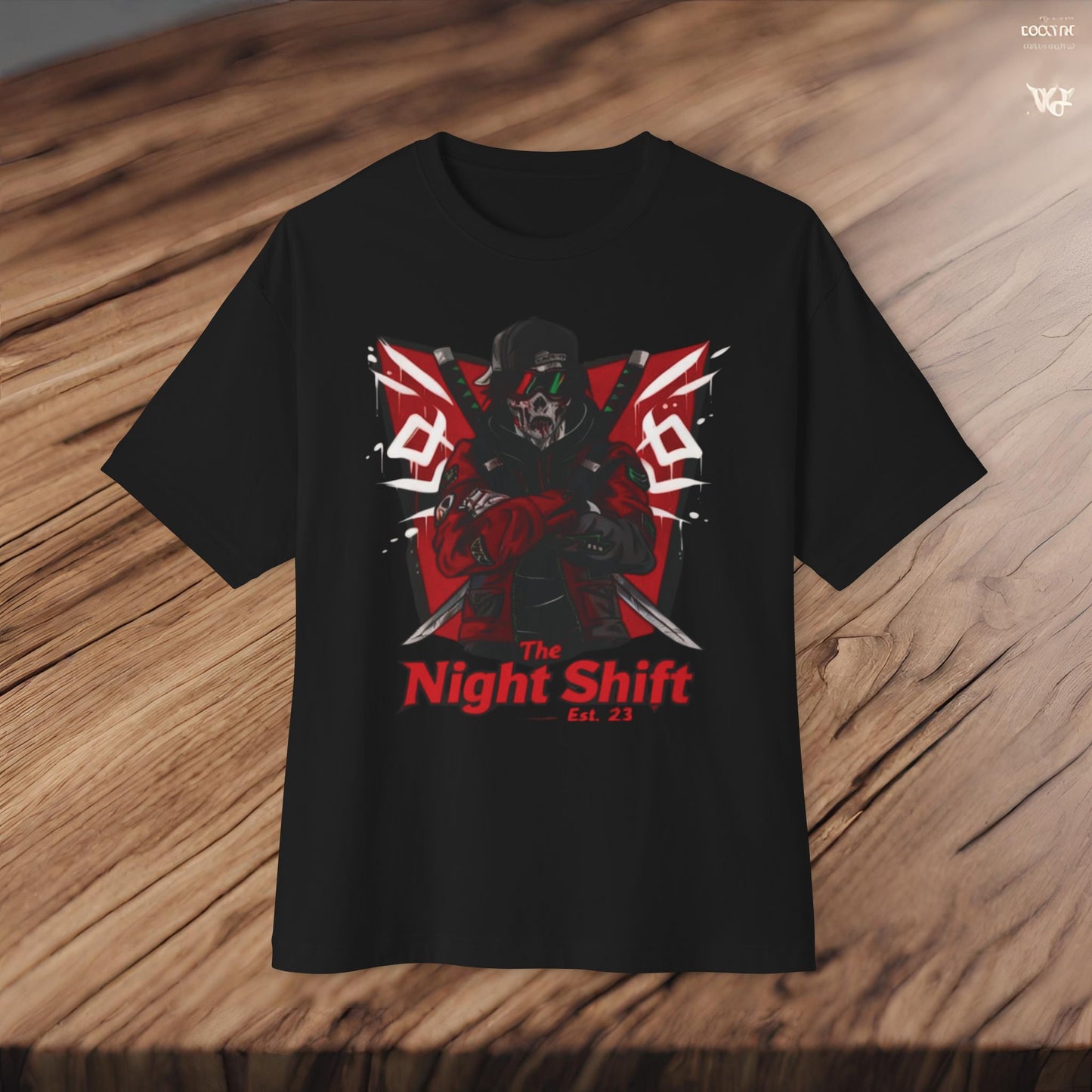 Shady Samurai-Premium, Ultra Soft Unisex Oversized Boxy Tee Printify by The Night Shift Automotive Apparel