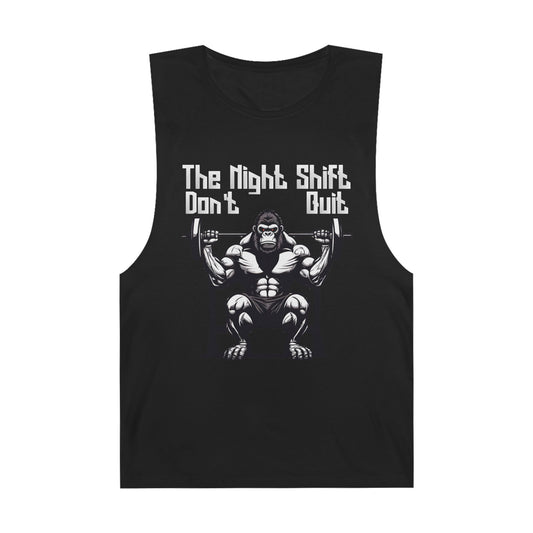 Don't Quit - Gorilla Body Builder - Premium Unisex Barnard Tank Top Black Printify by The Night Shift Automotive Apparel