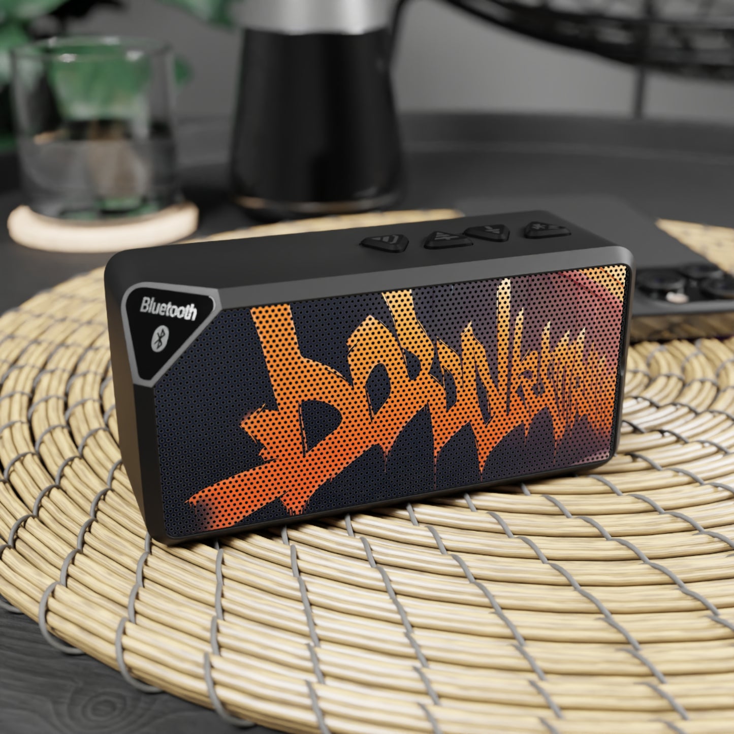 Graffiti-Jabba Bluetooth Speaker 4.25" x 2.25" Black Printify by The Night Shift Automotive Apparel