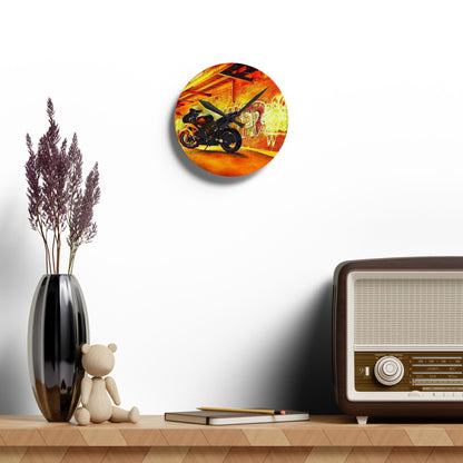 Sport Bike Street Life-Acrylic Wall Clock