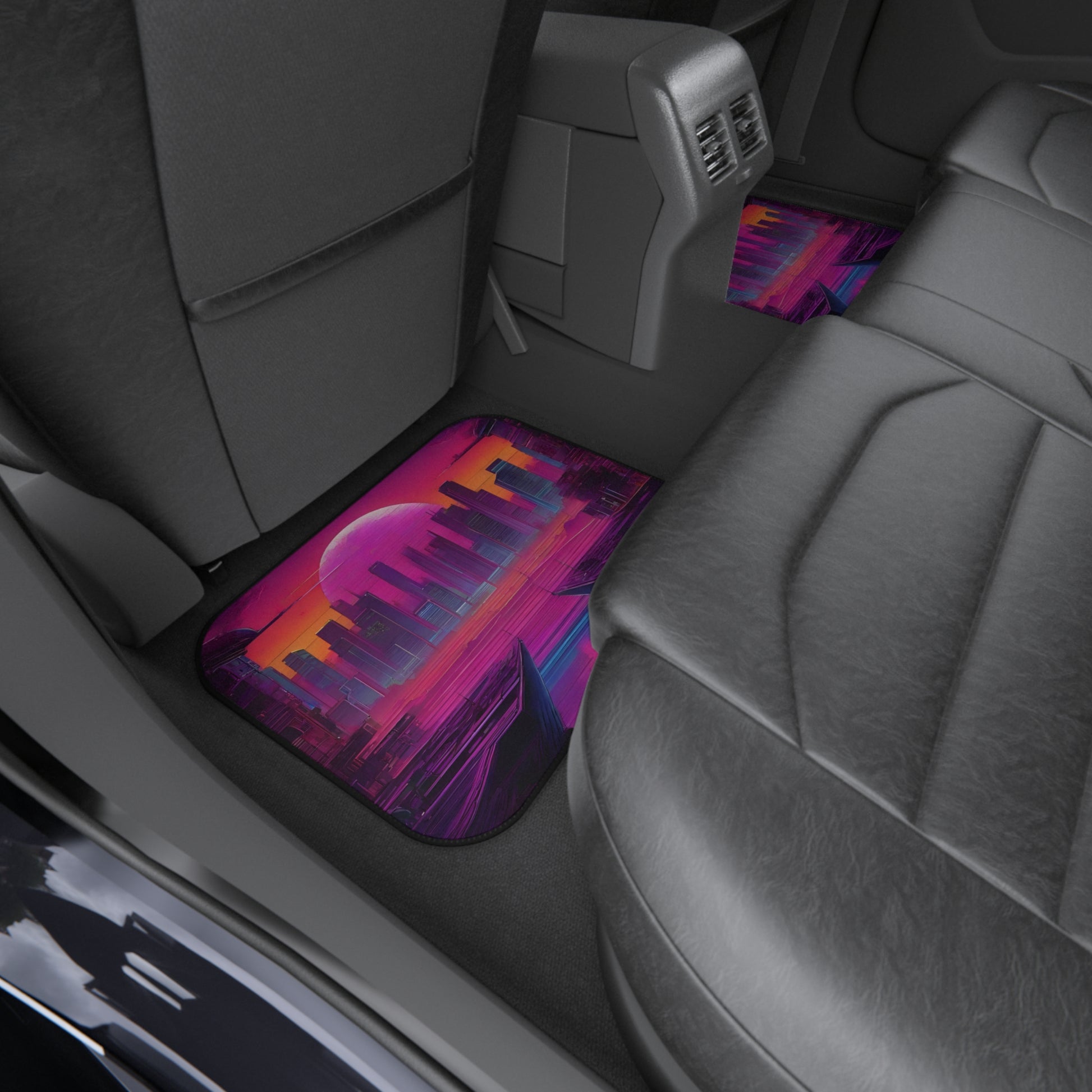 Sunset Synthwave-Premium, High Quality Car Floor Mats (Set of 4) Printify by The Night Shift Automotive Apparel