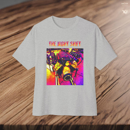 LS-X Synthwave-Premium, Ultra Soft Unisex Oversized Boxy Tee Printify by The Night Shift Automotive Apparel
