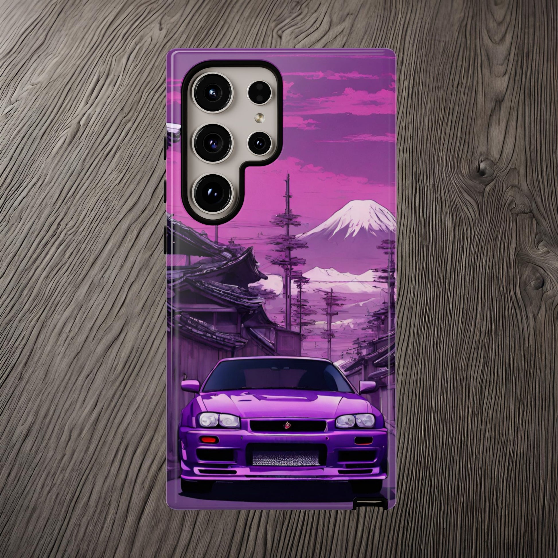 Nissan Skyline R34 Mt Fuji-Dual Layer Ultra Tough Phone Case Samsung Galaxy S24 Ultra Glossy Printify by The Night Shift Automotive Apparel