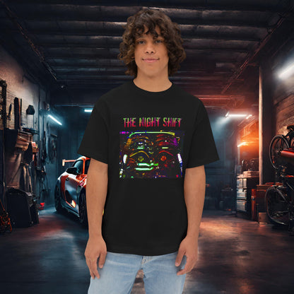 VG30DETT Synthwave-Premium, Ultra Soft Unisex Oversized Boxy Tee Black Printify by The Night Shift Automotive Apparel