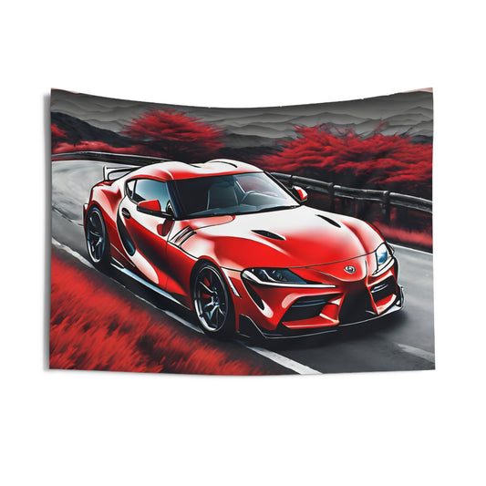 MK-V Toyota Supra Indoor Wall Tapestries - Shop Banner 36" × 26" Printify by The Night Shift Automotive Apparel