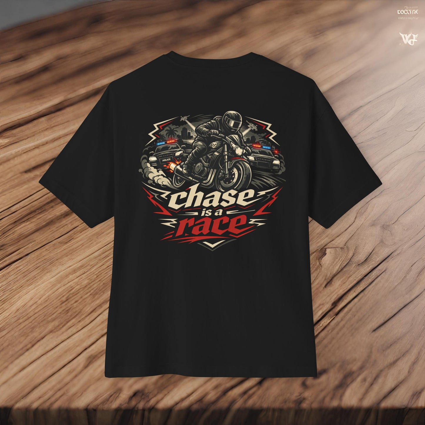 Chase Is A Race-Premium, Ultra Soft Unisex Oversized Boxy Tee Printify by The Night Shift Automotive Apparel