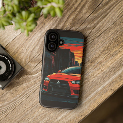 Mitsubishi Evo X Street Life-Dual Layer Ultra Tough Phone Case iPhone 16 Matte Printify by The Night Shift Automotive Apparel