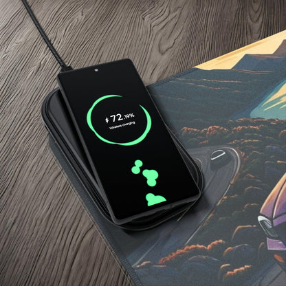 Nissan Skyline R34 GTR Mountain Drive-LED Gaming Mouse Pad with Wireless Charging Printify by The Night Shift Automotive Apparel
