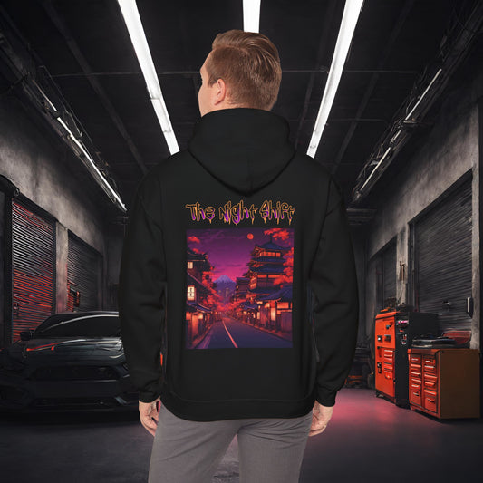 Japan Nights-Ultra Soft, Premium Hoodie Black Printify by The Night Shift Automotive Apparel