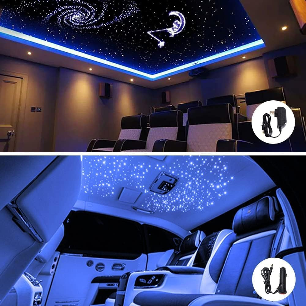 Starlight Headliner Kit-16W Fiber Optic Ceiling Light, RGBW Music+App+Remote Control for Home&Car The Night Shift Performance Street Gear by The Night Shift Automotive Apparel