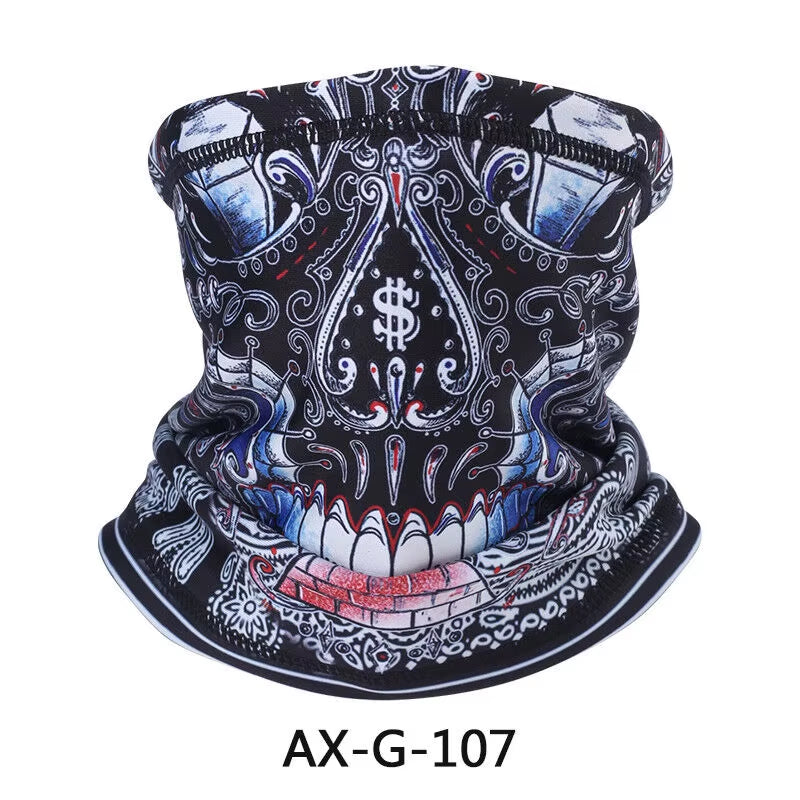 Skull Bandana Fleece Neck Gaiter Half Face Mask