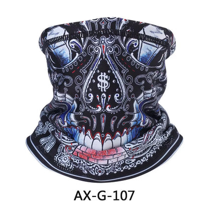 Skull Bandana Fleece Neck Gaiter Half Face Mask