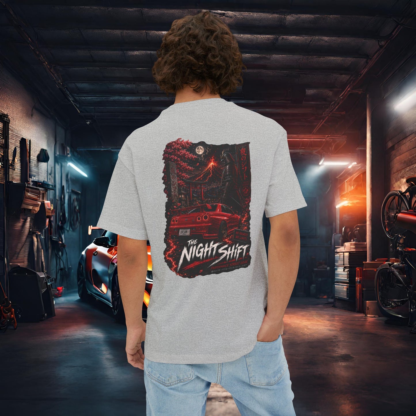 Nissan Skyline R34 Owners Custom-Premium, Ultra Soft Unisex Oversized Boxy Tee Printify by The Night Shift Automotive Apparel