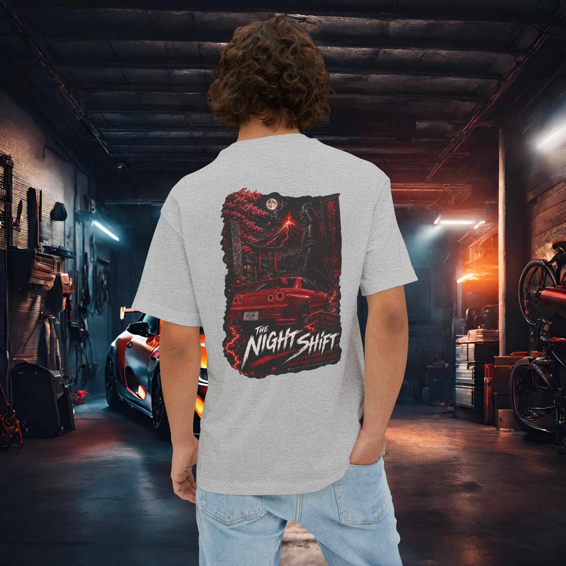 Nissan Skyline R34 Owners Custom-Premium, Ultra Soft Unisex Oversized Boxy Tee Printify by The Night Shift Automotive Apparel
