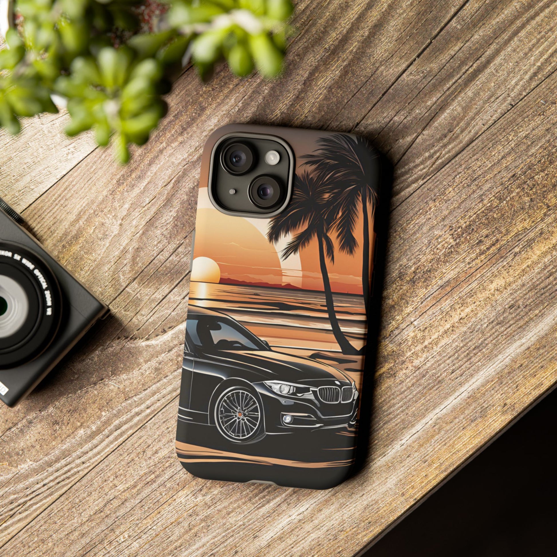 BMW Sunset On The Beach-Dual Layer Ultra Tough Phone Case iPhone 15 Matte Printify by The Night Shift Automotive Apparel
