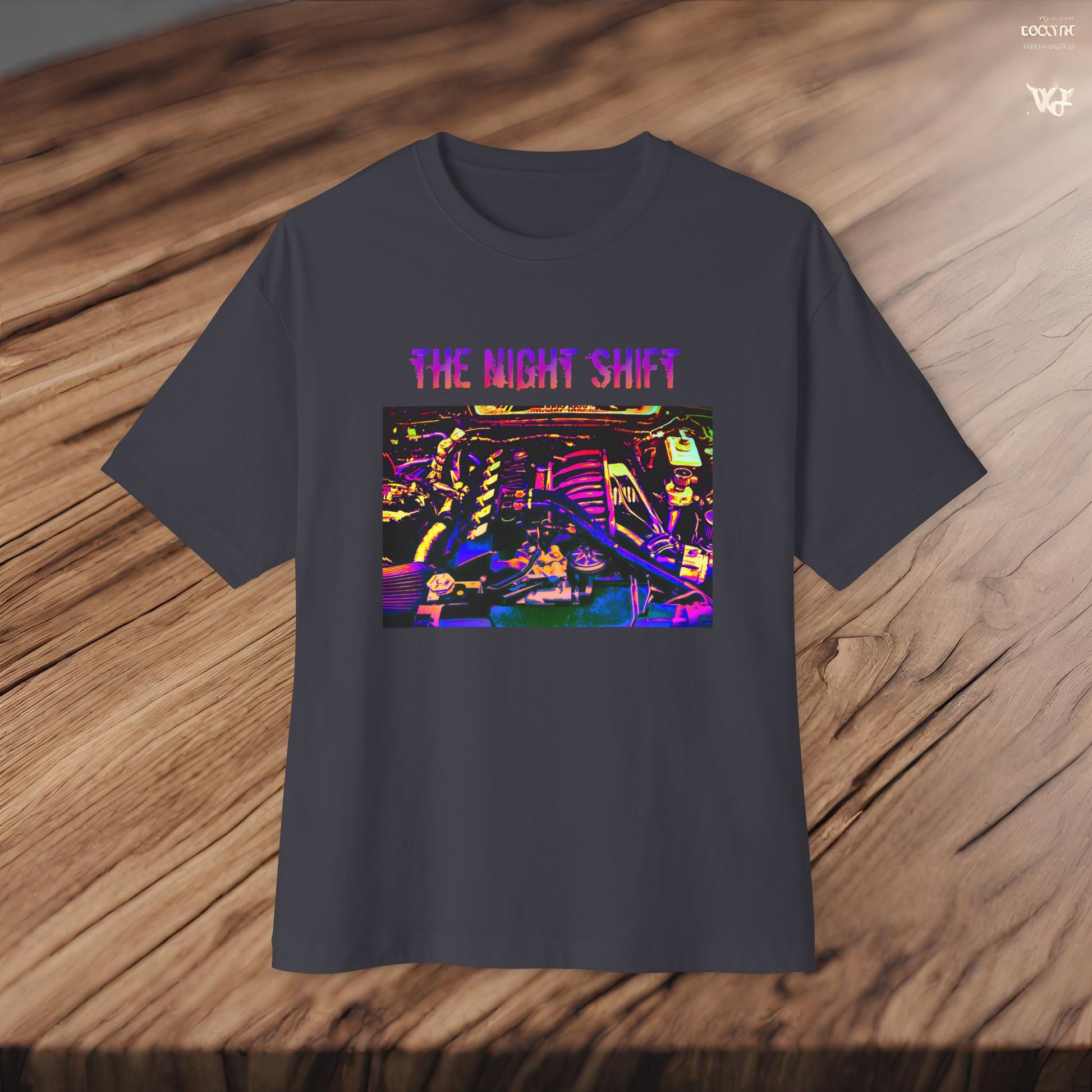 S50B32 Synthwave-Premium, Ultra Soft Unisex Oversized Boxy Tee Printify by The Night Shift Automotive Apparel