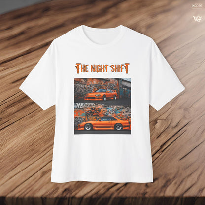 Nissan 240sx Graffiti-Premium, Ultra Soft Unisex Oversized Boxy Tee Printify by The Night Shift Automotive Apparel
