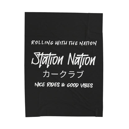 Station Nation-Velveteen Plush Blanket Printify by The Night Shift Automotive Apparel