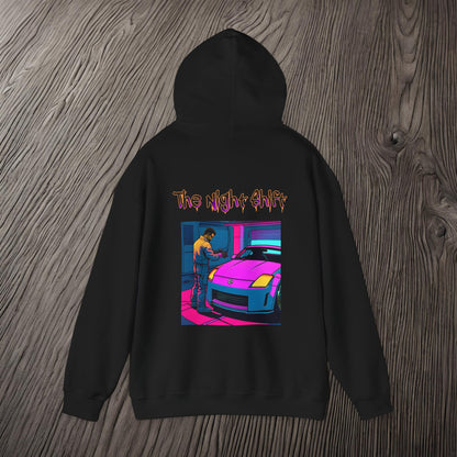 Nissan 350z Garage Queen Synthwave-Premium, Ultra Soft Unisex Hoodie Printify by The Night Shift Automotive Apparel