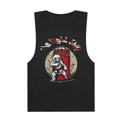 Karate Panda - Premium Unisex Barnard Tank Top Black Printify by The Night Shift Automotive Apparel