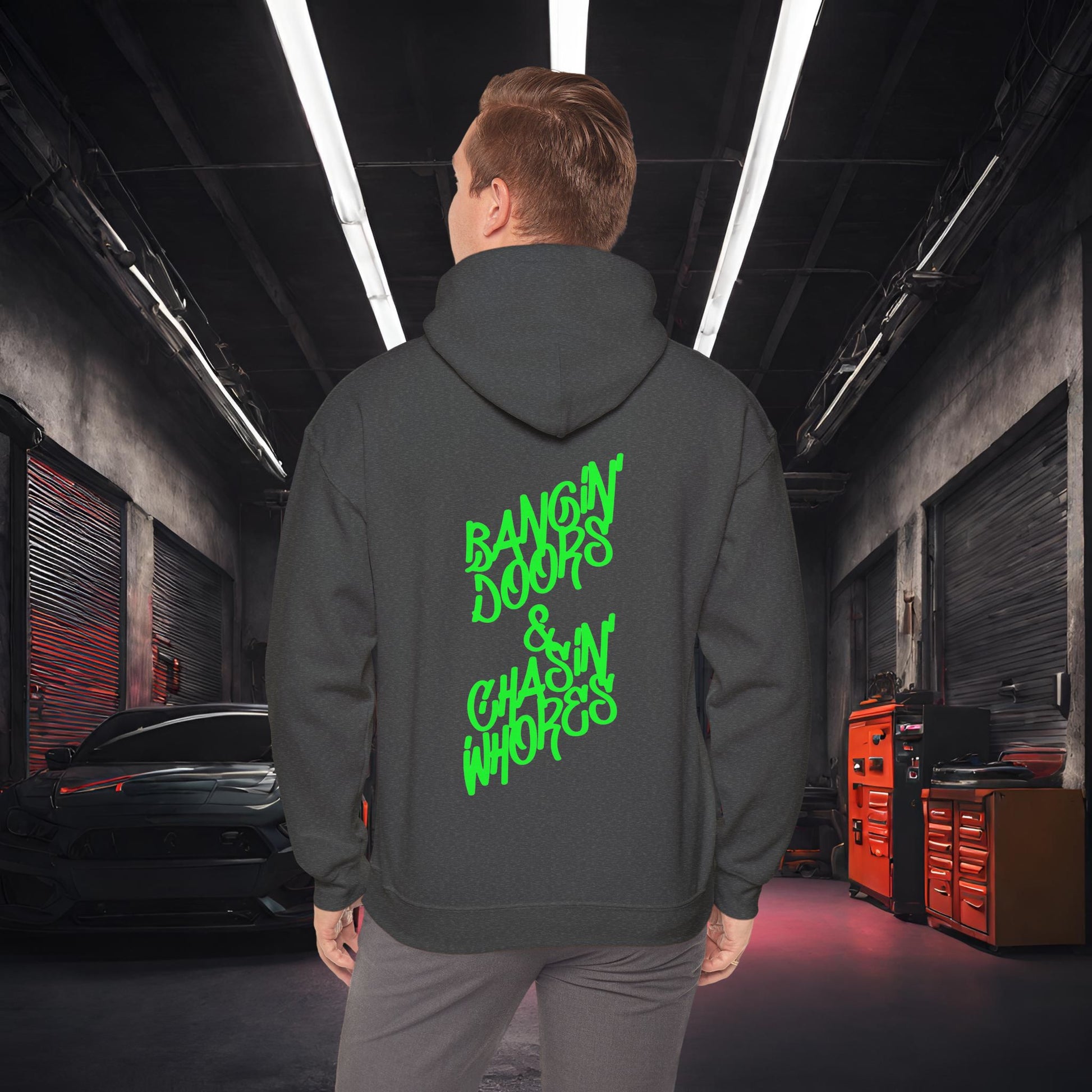 Bangin' Doors & Chasin' Whores-Ultra Soft, Premium Hoodie Printify by The Night Shift Automotive Apparel