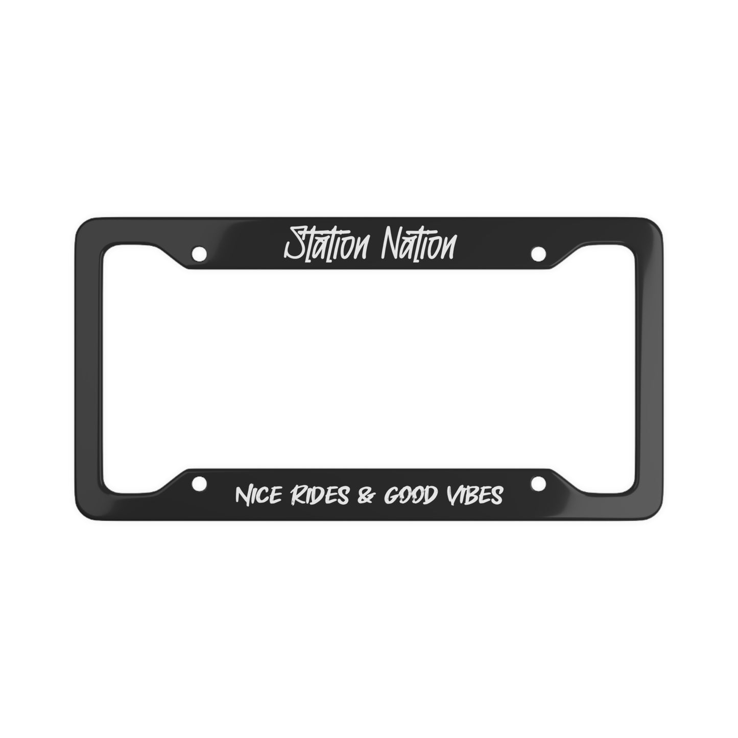Station Nation License Plate Frame 12.2" x 6.3" Matte Printify by The Night Shift Automotive Apparel