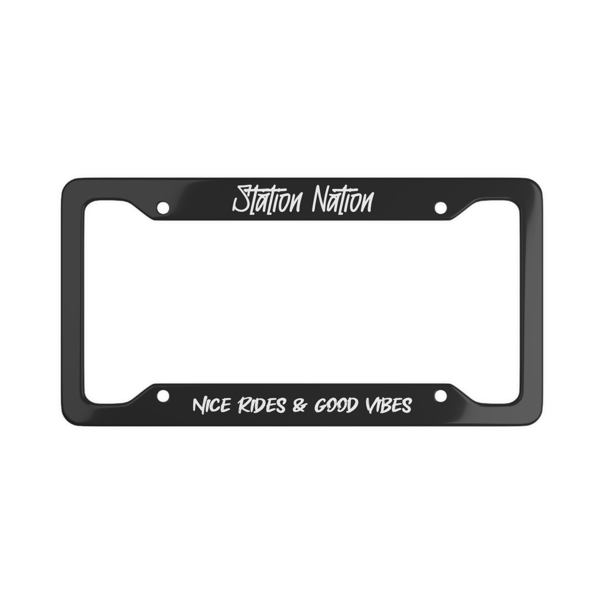 Station Nation License Plate Frame 12.2" x 6.3" Matte Printify by The Night Shift Automotive Apparel